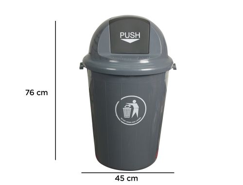 Contentor de lixo q-connect plastico cinza com tampa redeonda giratoria capacidade para 80 litros , Q-connect , 36133 , 5705831042377